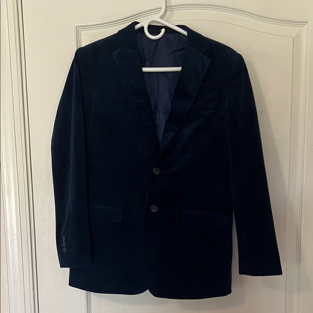 Hazel Midnight Blue Boys Velvet Blazer